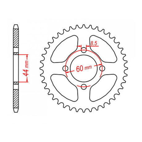MTX 832 Steel Rear Sprocket #420 (11-492)