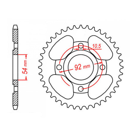 MTX 835 Steel Rear Sprocket #428 (11-5H0)