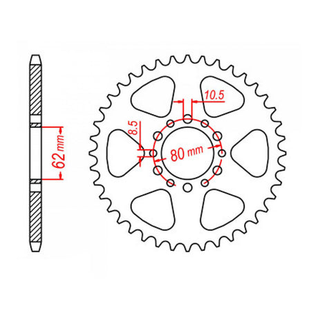 MTX 845 (2) Steel Rear Sprocket #520 (11-3Y1)