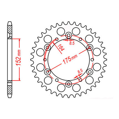 MTX 853 Steel Rear Sprocket #520 (11-2H0)