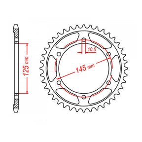 MTX 865 (2) Steel Rear Sprocket #530 (11-1AE)