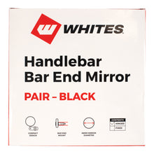 Load image into Gallery viewer, Whites Handlebar Bar End Mirrors Pair - Hinged - Black