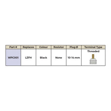 Load image into Gallery viewer, Whites Spark Plug Cap - Replaces LZFH - Right Angle - Black