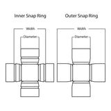 Whites ATV/UTV Joint Assembly WPUJ01 25mm/43.6mm int. snap ring