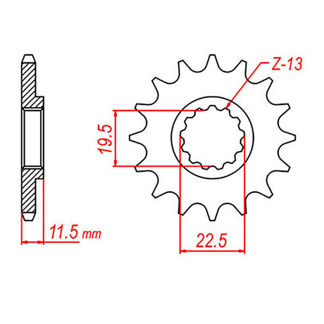 XAM Sprocket Kit Suzuki DRZ125 / Kawasaki KLX125 Big Wheel 14/57