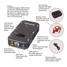 Load image into Gallery viewer, Rocky Creek Motopressor Motorcycle Jump Starter Kit 500A