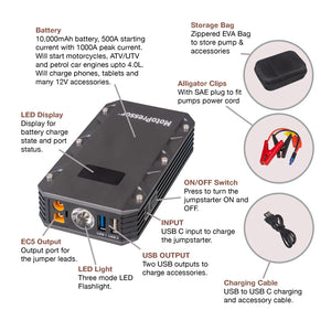 Rocky Creek Motopressor Motorcycle Jump Starter Kit 500A