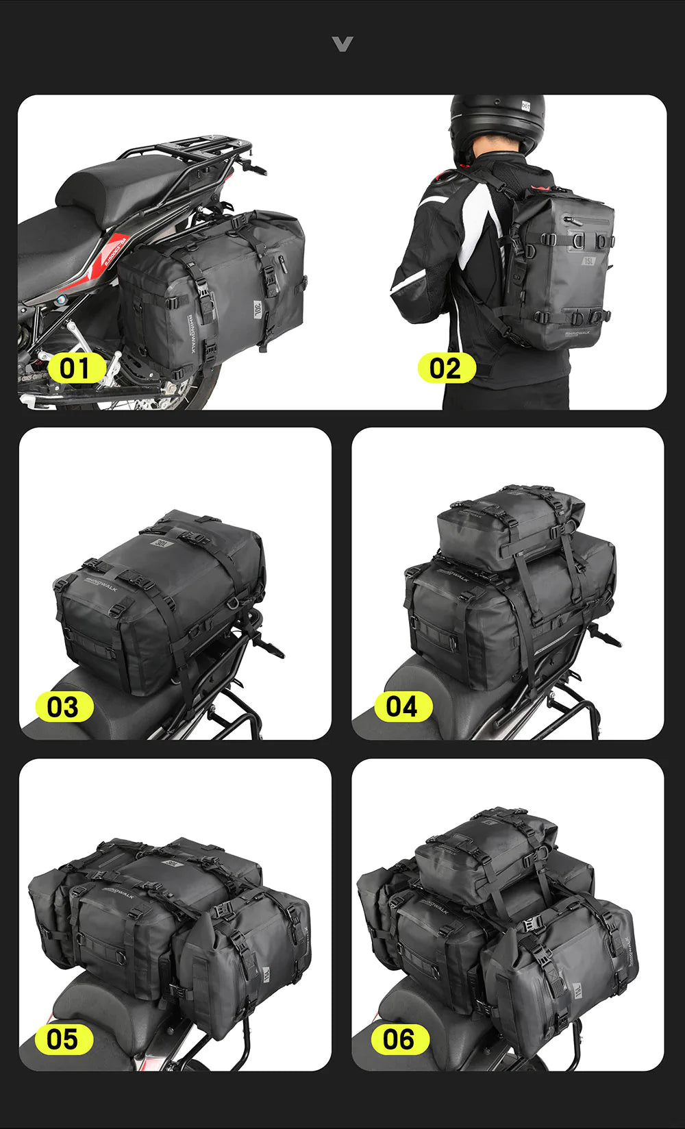 Rhinowalk 8L ADV Pannier & Rear Bag