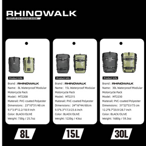 Rhinowalk 8L ADV Pannier & Rear Bag