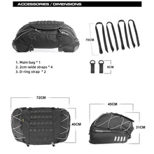 Load image into Gallery viewer, Motorcycle Tail Rear Bag 35L-50L Expandable