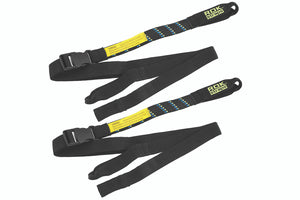 Rok Straps - Motorcycle adjustable stretch strap (Pair) Black with blue/green twist