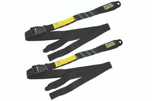 Rok Straps - Motorcycle adjustable stretch strap Black w/Reflective Strip (Pair)